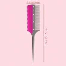 INGRID Professional Salon Hair Styling Ironing Assistant Comb, Pad Comb, Fine-Tooth Comb, Perming And Dyeing Companion - Hot Pink - View 5