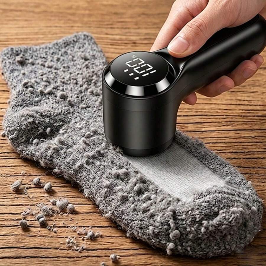 Portable Electric Lint Remover - USB Fast Charging, Efficient Fabric Shaver, Suitable For Clothing And Bedding, Compact Design, Digital Display, Rechargeable Lithium Battery, Suitable For Home And Travel Use, Lint Remover, Bedding Care, Modern Aesthetic, Durable Construction