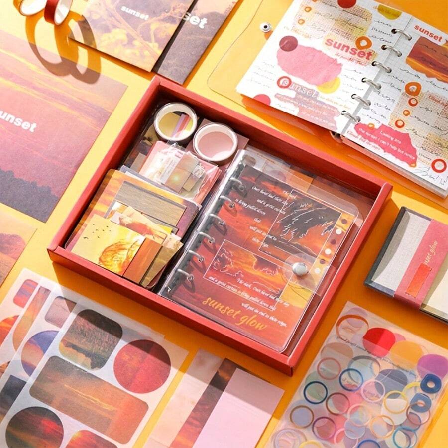 Senyou, Craft Gift Box, Landscape Painting Journal Set, Handmade Art Kit, DIY Scrapbook Notebook, Handcraft Gift Set - Senyou - Planner Gift Box - Certain Twilight - View 1