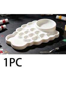 Atmospheric Color Palette, Glossy Handmade Plastic Palette, White Plastic Palette, Multi-Hole Palette, Artist Gift - Multicolor - View 9