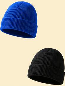 1/2pcs High Quality Oversized Women's Fashion Solid Color Knitted Hat With Horn Decoration, Suitable For Halloween Costume And Winter Outings - Multicolor - View 15