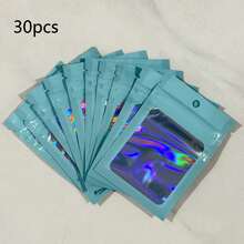 30pcs Holographic Self-Sealing Bags, Suitable For Nail Art, Jewelry Display And Eyelash Storage - Plastic Bags With Holographic Seal, Multiple Rectangular Containers, Suitable For Rings And Display, Jewelry Storage Bags, Gift Bags - View 12