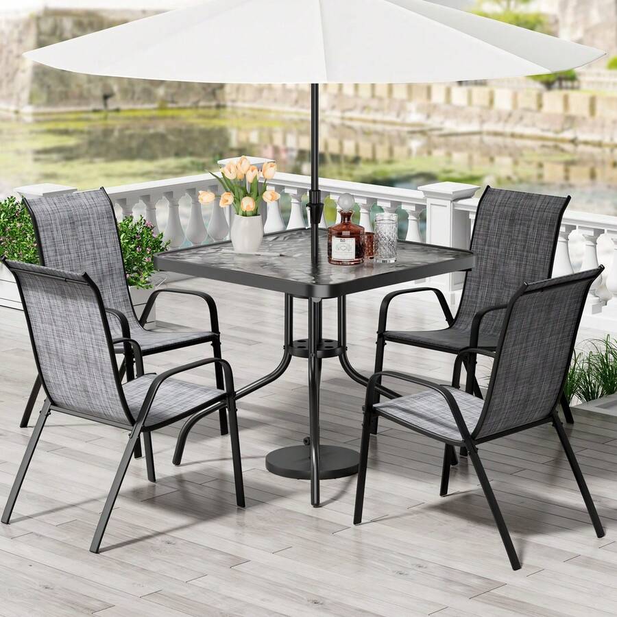 Outdoor Table & Chair Sets - Grey - View 1