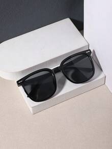 1 PC Men's Casual Simple Style Square Fashion Glasses Solid Color PC Frame Gray Lens For Street Outdoor Daily Occasions With Glasses Box - Multicolor - View 13