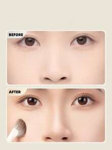 2pcs White Cloud Porcelain Angled Half-Fan Nose Contour Brushes, Soft Bionic Bristle Precise Nose Contouring Makeup Brushes, Dual-Use For Highlight And Shadow, Beginner-Friendly Facial Makeup Tool, Professional Highlight And Blush Makeup Tool, Quickly Create Nose Shape For Beginners. - White - View 4