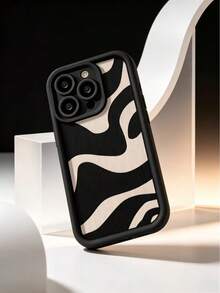 Autumn Stripe Abstract Wave Print Phone Case Compatible With Iphone18 17 16 15 14 13 12 11 Pro Max, Large Camera Window Shockproof Soft Protective Cover - Multicolor - View 2