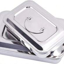 1pc--Thickened Stainless Steel Disinfection Tray With Lid, Multi-Functional Professional Tool Storage Box, Suitable For Hairdressing, Nail Art, Makeup And Tattoo Tools - Multicolor - View 6