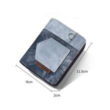 1pc Men's Fashion Vintage Short Wallet, Slim Casual Zipper Soft Leather Wallet With Multiple Card Slots And Large Capacity, PU Credit Card Holder, Small Zipper Coin Pouch With Zipper Closure Business Wallet, Ideal Gift For Men - Multicolor - View 9