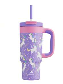 Powcan 24oz Cup With Handle, 2-In-1 Straw And Drinking Lid, Leak-Proof, Insulated Stainless Steel Travel Coffee Cup, Keeps Cold Drinks Cold For 34 Hours, Fits In Car Cup Holders - Mauve Purple - View 6