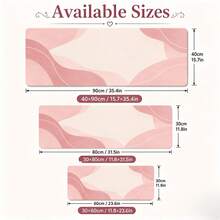1pc Pastel Pink Abstract Desk Mat, Large Mouse Pad, Polyester Fiber Surface, Non-Slip Rubber Base, Makeup Mat For Home Decor, 4 Sizes Available - View 5