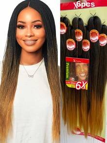 6pcs 26 Inch Pre Stretched Braided Hair Bundle, High-Quality Synthetic Fiber Crochet Braided Hair, Suitable For Women, Non Itchy And Heat-Resistant - Multicolor - View 15