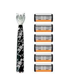 Unisex Fully Washable Manual Razor, One-Click Blade Replacement, Smooth Shaving, Set Includes 12 Replacement Blades, Essential For Daily Grooming, Perfect Holiday Gift - Multicolor - View 11