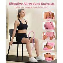 Bộ vòng và bóng Pilates, dùng tập cơ đùi trong và ngoài; bóng tập; bộ dây kháng lực; thiết bị Pilates tại nhà, phù hợp tập luyện chân, tay và đùi tại nhà - Nhiều màu - Xem 7