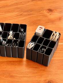 11/22 Compartment Cable Organizer Box/Tray, Essential Electronic Product Storage Accessory, Home Office Desktop Drawer-Style Cable Manager (Retractable Drawer Storage Box), Home Desktop And Drawer Organizer Box - Tool Tray - View 7