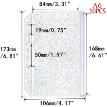 Transparent Glitter Gold Onion PVC Zipper File Bag With 6-Hole Punched Design,Suitable For Travel Notebooks, Card Holders,And Office Supplies. Ideal For Diary Recording,Document Organization, And Storing Travel Notebooks Or Supplementing File Covers - Sets - View 11
