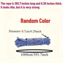 1pc 10m/393.7in Nylon Rope, Used For Fixing And Towing Items, Camping Accessories, Indoor/Outdoor Clothesline, Random Color - Nylon Rope - View 8