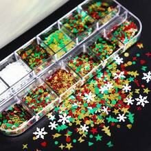 Boxed Christmas Nail Glitter, Autumn/Winter White Snowflake Nail Glitter Decor, Christmas Glitter - Multicolor - View 11
