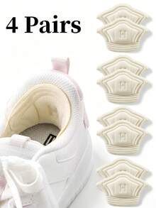 4 Pairs Unisex Sports Anti-Chafing Heel Pads, Trimmable Size Reduction Heel Grips For Shoes And Boots - Beige - View 1