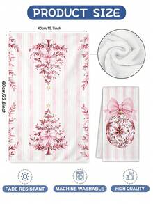 2pcs Kitchen Absorbent Towels, Made Of Polyester Material, Christmas Pattern Print, Suitable For Kitchen, Bathroom, Ideal Choice For Housewives And Family Gatherings, High Cost-Effective Home Supplies, Great Room Decoration. - Multicolor - View 4