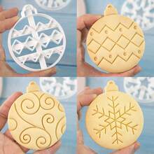 MIANXIAOXIN 1 Pc/4 Pcs Christmas Bauble Cookie Stamp Cutter Set, Snowflake Star Ornament Baking Mold - Multicolor - View 4
