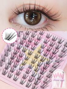 Individual Cluster False Eyelashes Spiky Wispy Lash Clusters Soft Lightweight DIY Eyelash Extensions Natural Daily Eye Makeup Reusable Segment Lashes For Beginner - C - View 7