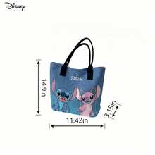 Miniso Disney Stitch & Angel Laptop Bag, Cute Couple Print Shoulder Bag For Daily Use - Black - View 6