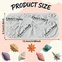 Cetakan Silikon Bintang Laut dan Kerang Laut 3D Anti Lengket untuk Fondant, Permen, Cokelat, Alat Pembuat Kue, Dekorasi Kue, Topper Cupcake DIY - Light Grey - View 7