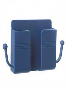 1pc Wall-Mounted Phone Holder, No-Drill Remote Control Storage Box, Multi-Function Socket Organizer Bag, Plastic Charging Phone Stand, Bedroom Remote Control Wall-Mounted Phone Holder, Remote Control Storage Box, Jewelry & Key Organizer Rack (Multi-Color Optional) - No Punching Required (mobile Phone Holder) - View 9