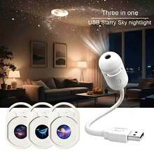 3/12 Lens USB Starry Sky Projection Light, Adjustable Brightness, Suitable For Car Interior, Home, Bedroom, Night Light, Creating Galaxy Atmosphere Lighting - G303 - View 2