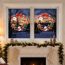 Merry Christmas Window Stickers, Santa Claus, Reindeer, Snowman, Gingerbread Man, Christmas Tree Static Cling Window Decals, No Glue Needed, Holiday Glass Door And Window Decoration - Christmas - View 7