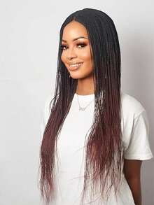 6pcs 26 Inch Pre Stretched Braided Hair Bundle, High-Quality Synthetic Fiber Crochet Braided Hair, Suitable For Women, Non Itchy And Heat-Resistant - Multicolor - View 6