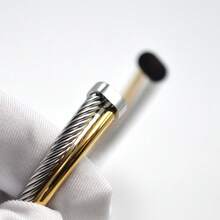 高品質雙排袖口可調節手鍊 鋼絲繩交叉設計 金色電鍍不鏽鋼 開口手鐲 男女通用 個性化飾品 - 剛金頭 - 查看 9