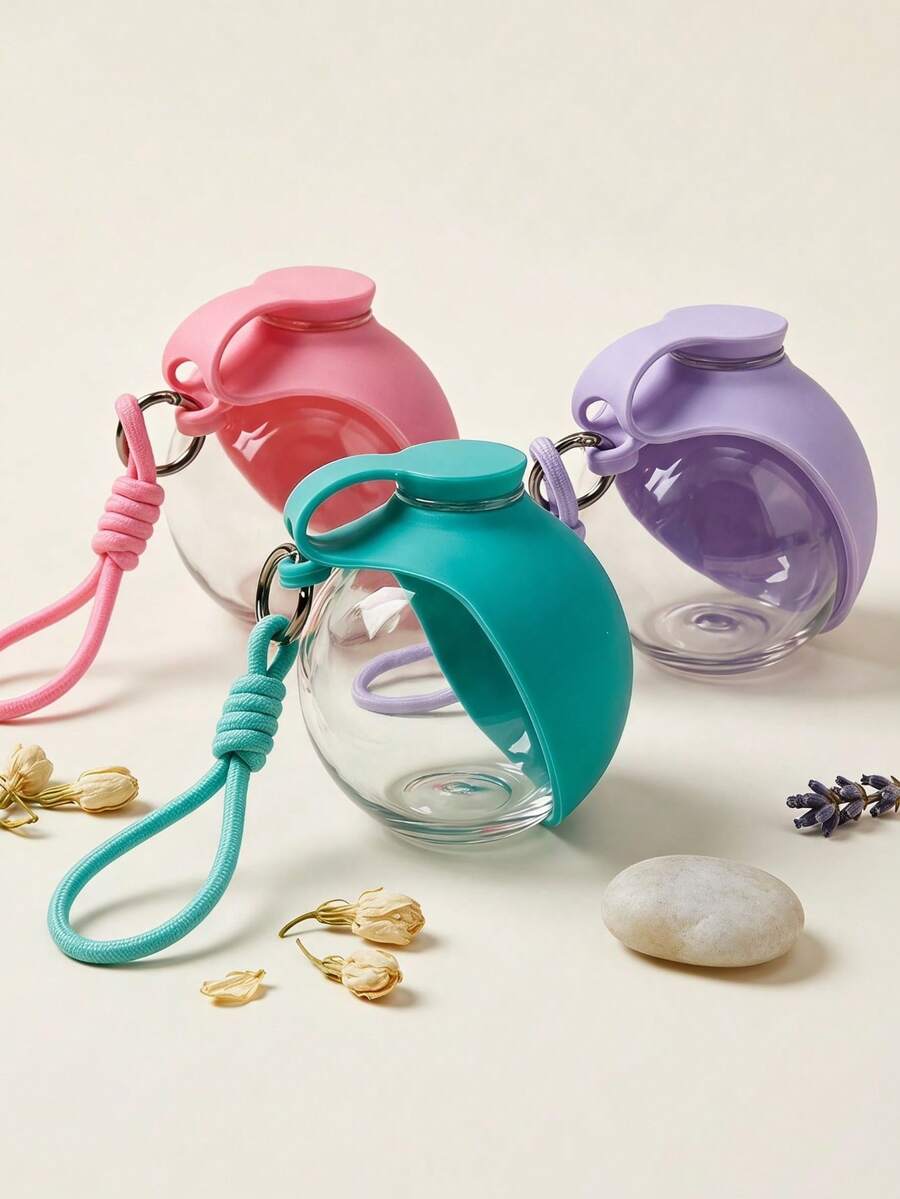 PETSIN 2pcs Foldable Pet Travel Water Bottle With Portable Bowl, Visible Capacity Scale, Suitable For Outdoor Dog Walking