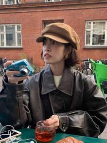 1pc Women's Solid Color Braided Anchor Pattern Newsboy Cap, Fashionable Korean Style For Daily Wear And Matching - Multicolor - View 6