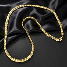 Personalized Pendant 14K Gold Plated Beaded Woven 6mm Necklace, Suitable For Women And Men For Daily And Party Wear - Gold - View 5