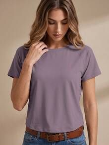 Soyun New Summer Mesh Short Sleeve, Suitable For Daily Casual, Outdoor Activities, Yoga And Fitness Sports - Purple - View 7