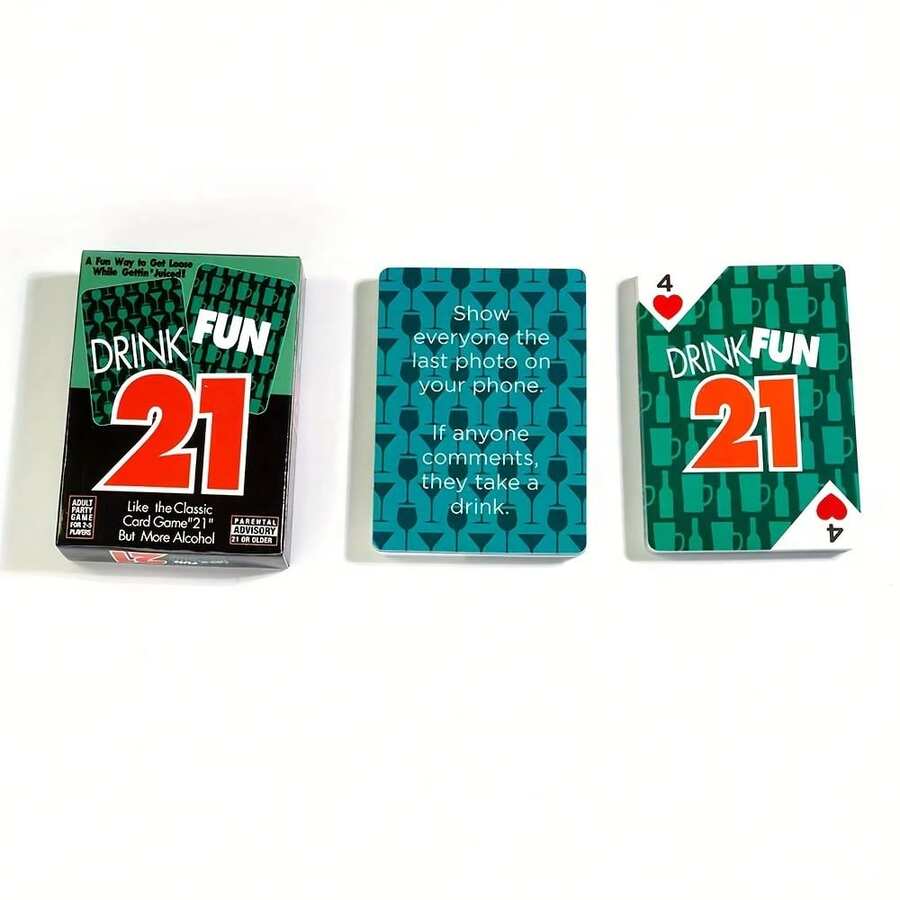 Drink Fun 21 Card Game With 56 Cards, The Ultimate Mystery 21 Card Game For Adults - Perfect For Entertaining Game Nights, Hilarious Card Game For Adults, Party Game Card