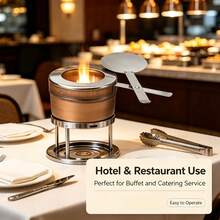 1/2pcs Stainless Steel Buffet Fuel Container, Alcohol Stove Fuel Tank With Safety Extinguishing Lid, Suitable For Buffet, Catering, Hot Pot (Fuel Not Included) - Multicolor - View 6
