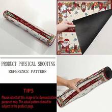 1pc Christmas Series Vintage Frame Christmas Element Pattern Printed Coffee Bar Mat, Drainage Mat, Coffee Machine Soft Bottom Diatomaceous Earth Drainage Mat, Soft Rubber Drainage Mat, Super Absorbent Wear-Resistant Dish Drying Mat, For Countertop Restaurant Kitchen Table Mat, Patio Dining Table Decor, Home Kitchen Supplies, Countertop Decor Mat - Multicolor - View 9