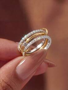 1 buah Anting Tiga Lapis Halus, Cocok untuk Wanita, Anting Kristal Elegan, Perhiasan Indah - MultiWarna - View 55