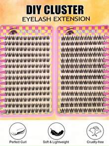 28 Rows 308 Clusters False Eyelashes, 2 Styles Mixed, 11mm Length Soft Fluffy Eyelash Clusters, Large Capacity, Single Cluster Eyelashes, C Curl, Suitable For Dating, Daily Life, Party, Stage Performance, Travel And Other Occasions - C - View 5