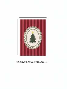 1pc Frameless Red Christmas Tree Whimsical Playful Holiday Wall Art Canvas Poster Print Xmas Gift Decor For Bedroom Living Room Dorm Back To School - Frameless - View 11