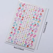 1pc Sticker Set, Acrylic Material, Rhinestone DIY Decoration Diamond Stickers, Colorful Mini Heart Diamond Reward Stickers, Suitable For Water Bottles, Cameras, Phones, Cups, Face, Nails, Phone Cases, Laptops, Furniture, Refrigerators, Party Gifts, Birthday Rewards, Crafts And Other Creative DIY Decoration Diamond Stickers (Random Color) - one-size - View 2