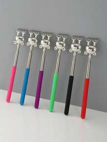 1pc Panda-Shaped Stainless Steel Telescopic Back Scratcher, Retractable Back Massager With Stainless Steel And Rubber Handle, Portable Telescopic Tool, Suitable For Thanksgiving, Birthday, Christmas Gifts, Home Essentials, Travel Essentials - Multiple Styles - View 11
