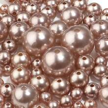 100/300/1000pcs Abs Faux Pearl Round Beads With Hole, Colorful, 3/4/6/8/10mm For Diy Bracelet, Earring, Necklace Making - Coffee Brown - View 21