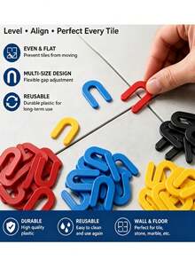 U-Shaped Tile Gasket, Horseshoe-Shaped Tile Leveling Gasket, Suitable For Ceramic Tiles, Glass, Marble, Stone And Wall-To-Floor Installations. It Is A Reusable Plastic Tile Joint Gasket For Filling Various Size Gaps - Multiple Sizes Available. - A-u Type - View 3