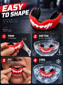 EVA Sports Mouth Guard Boxing Mouthpiece For Adults Kickboxing Taekwondo Training Gear Dual Layer Design With Storage Case Lightweight Comfortable Fit For Boxing Martial Arts Sanda Rugby Basketball Football - Multicolor - View 5
