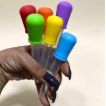 New 1 Set 6-Hole Test Tube Rack And Test Tubes, Beginner Test Tube Experiment Kit, Durable Plastic Dropper And Test Tube Set, Includes 4 Droppers, 4 Test Tubes And 1 6-Hole Test Tube Rack, Suitable For Measuring And Dispensing - A - View 9