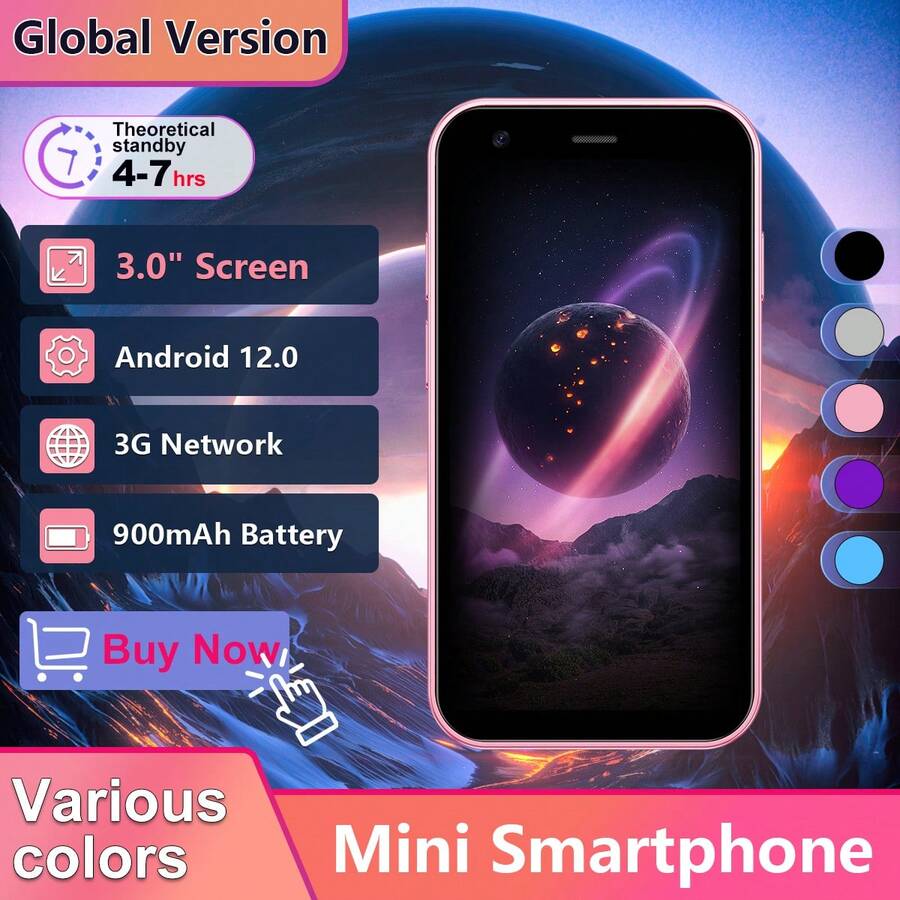 SOYES ONEMYTH XS15 搭載 Android 8.1、前後 HD 鏡頭、藍牙、GPS、3 吋 HD 螢幕,並支援下載多款應用程式 - 粉色 - 查看 1