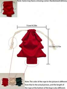 1pc Christmas Tree Velvet Gift Bag, Drawstring Candy Snack Bag, Christmas Small Gift Bag, Suitable For Holiday Party Favors, Wedding Guest Gifts, Christmas Decoration, Reusable Tree-Shaped Jewelry Candy Storage Bag, Holiday Gift Bag - I - View 8